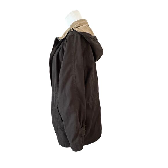 London Fog Black and Tan Trench Coat - Picture 2 of 11